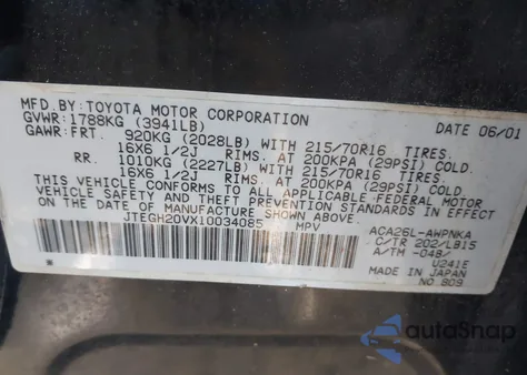 2001 Toyota Rav4 из США, поврежденный, VIN JTEGH20VX10034085